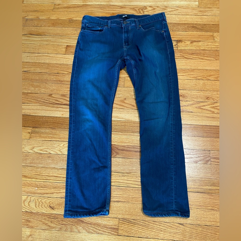 PAIGE Federal Straight Jeans Dark Blue Sz 34x29
